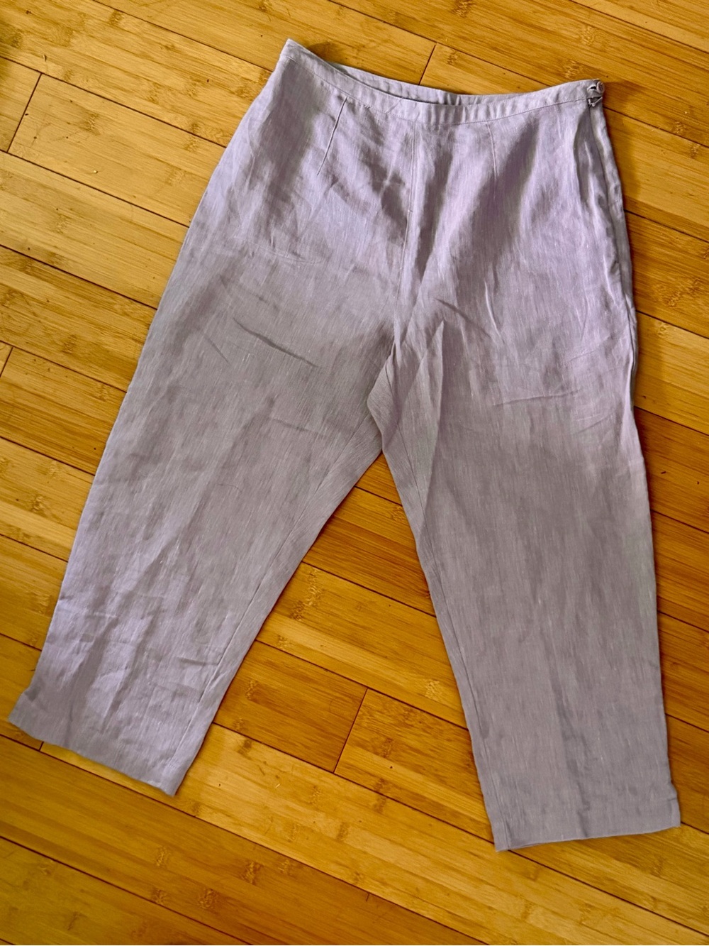 NWT Sigrid Olsen Sport Lilac / Lavender Rose Mix 100% Linen Crop Pants | Size 6